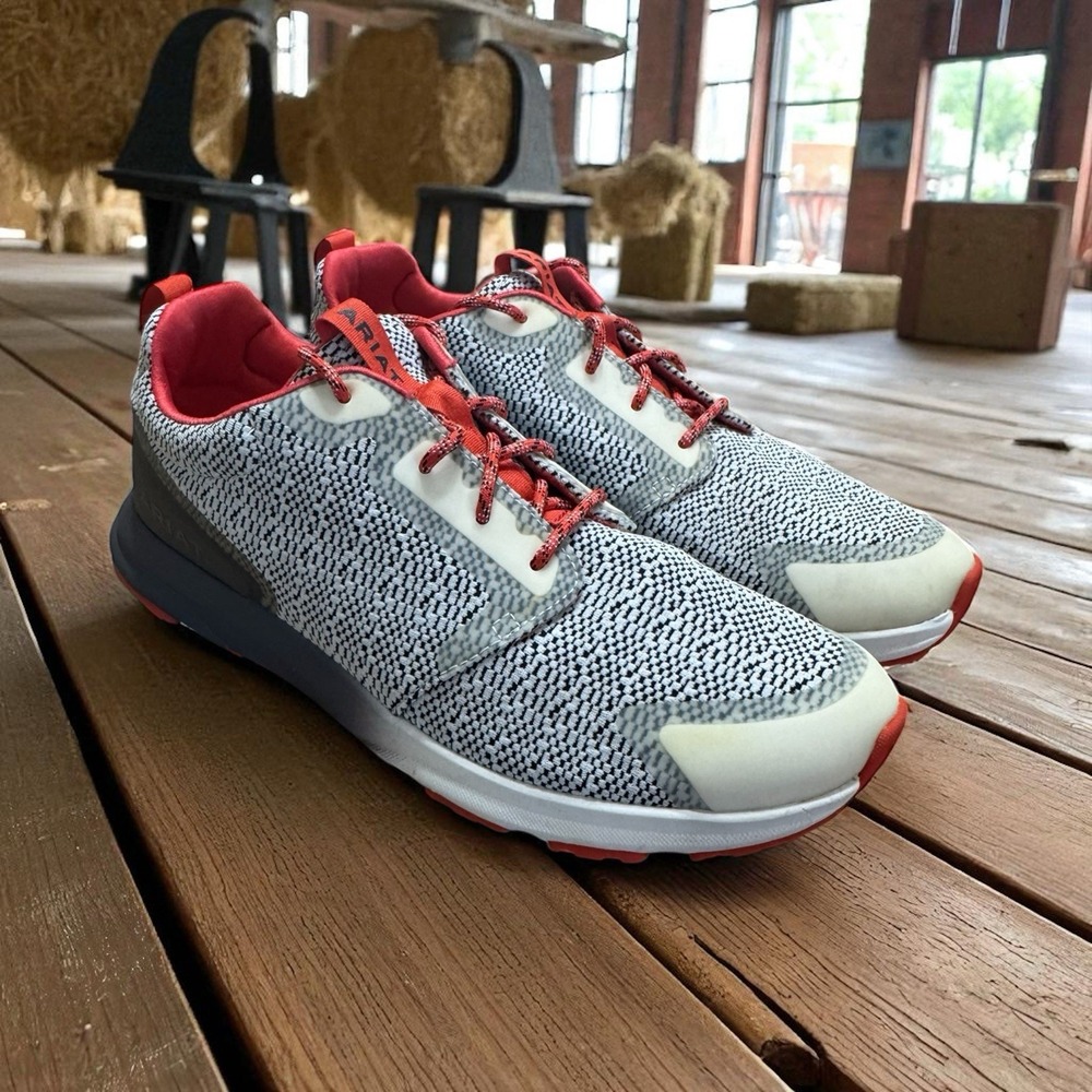 Ariat Women's Gray and Red Knit Sneakers